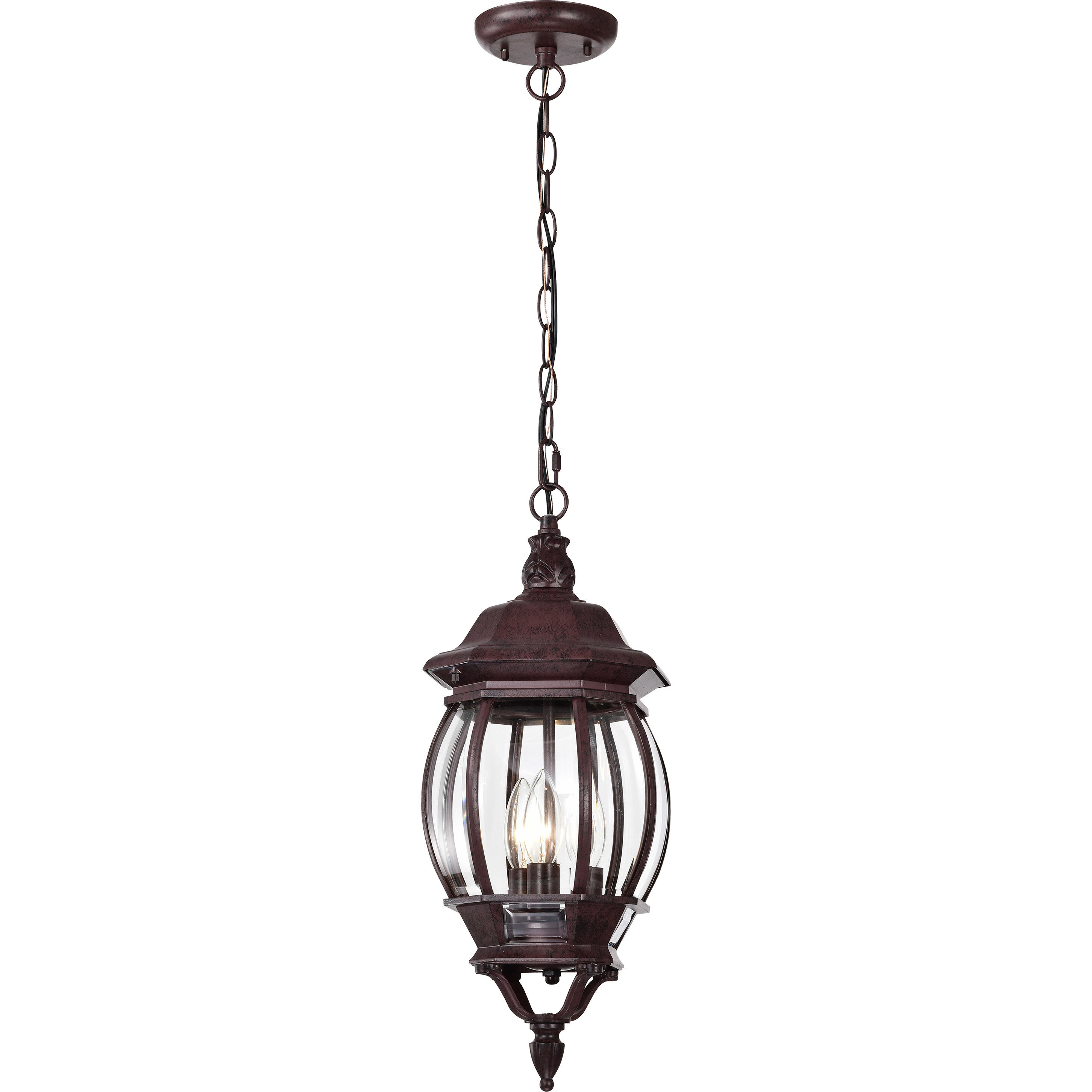 Central Park 3 Light 7 inch Old Bronze Outdoor Hanging Lantern