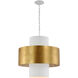 Julie Neill Chalmette LED 25 inch Plaster White and Gild Layered Pendant Ceiling Light