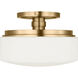 C&M by Chapman & Myers Fairfax 1 Light 11 inch Estate Brass Flush Mount Ceiling Light in LED