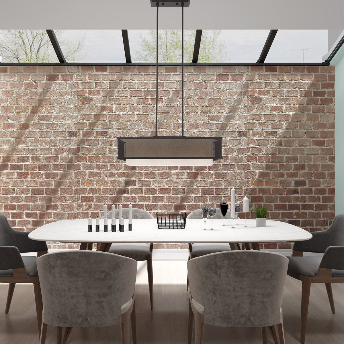 Braddock 3 Light 30 inch Bronze Linear Chandelier Ceiling Light