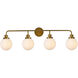 Hanson 4 Light 38 inch Brass Bath Sconce Wall Light