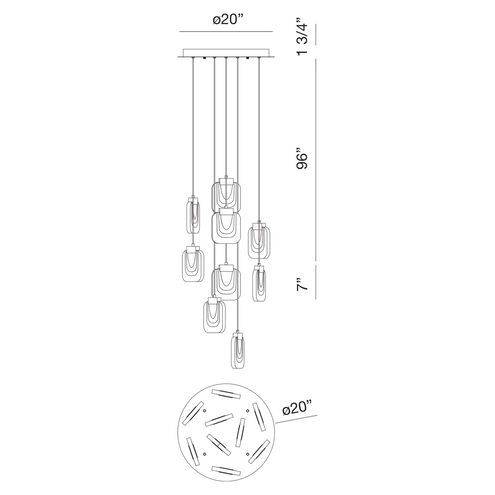 Paget LED 20 inch Chrome Chandelier Ceiling Light