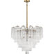 Addis 12 Light 26.75 inch Aged Brass Chandelier Ceiling Light in Tronchi Glass Clear