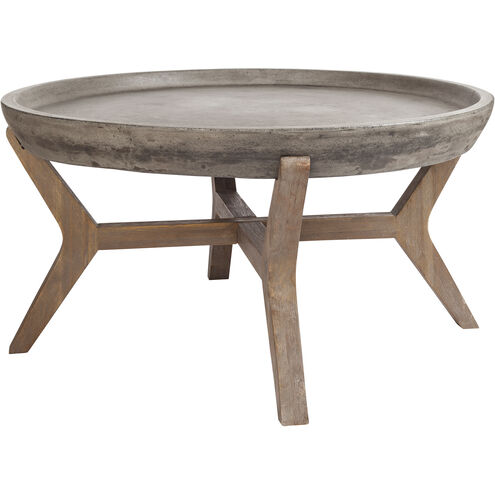 Tonga 32 X 31.5 inch Polished Concrete with Atlantic Brushed Coffee Table