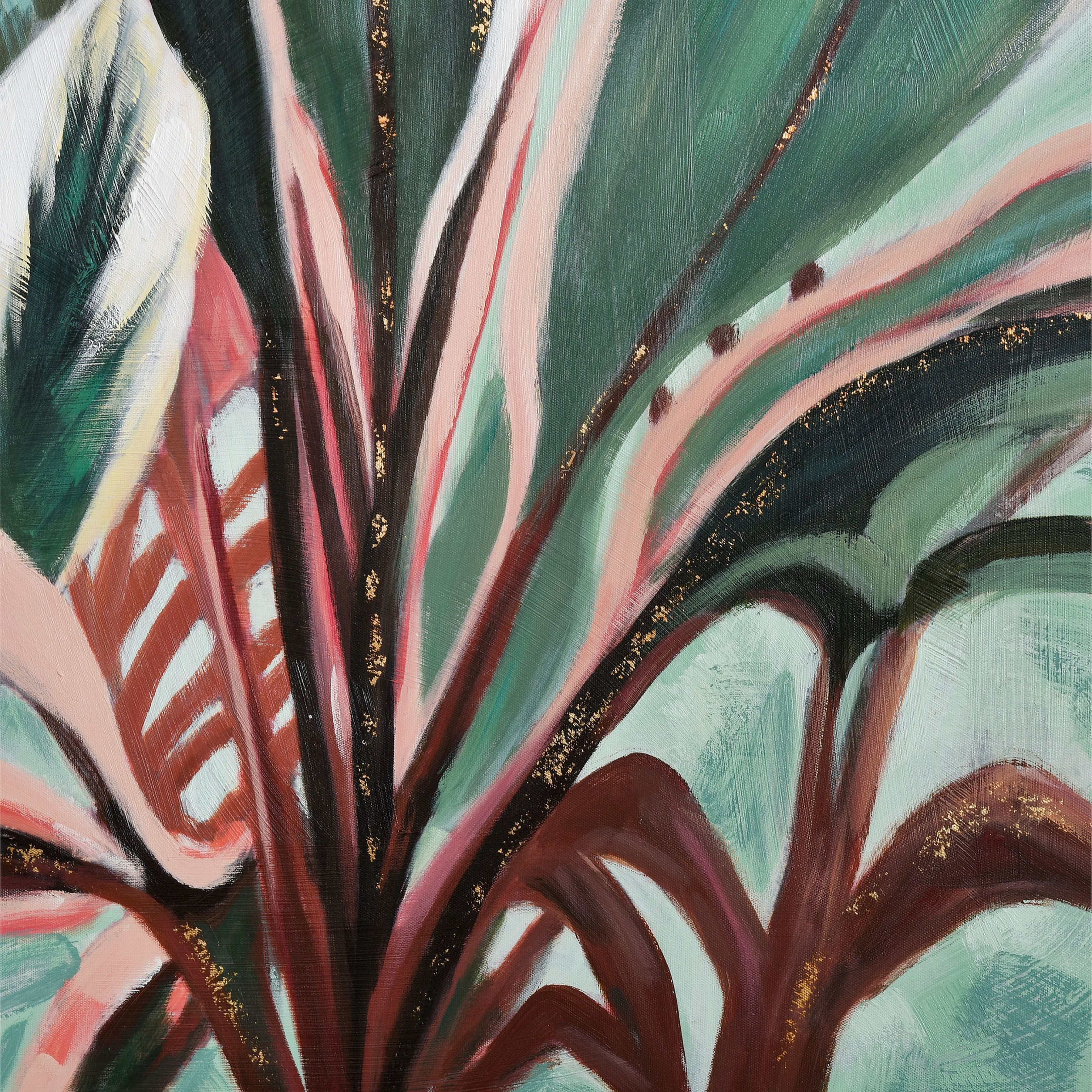 Variegate Green with Coral Framed Wall Art