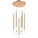 Reigndrop 7 Light 17.75 inch Aged Gold Brass Pendant Ceiling Light