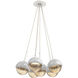 Cabochon LED 18.5 inch Salt White with White Marble Cluster Pendant Ceiling Light in 3000K LED, Amber