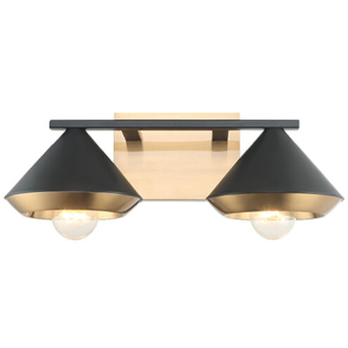 Velax Wall Sconce Wall Light in Matte Black and Aged Gold Brass