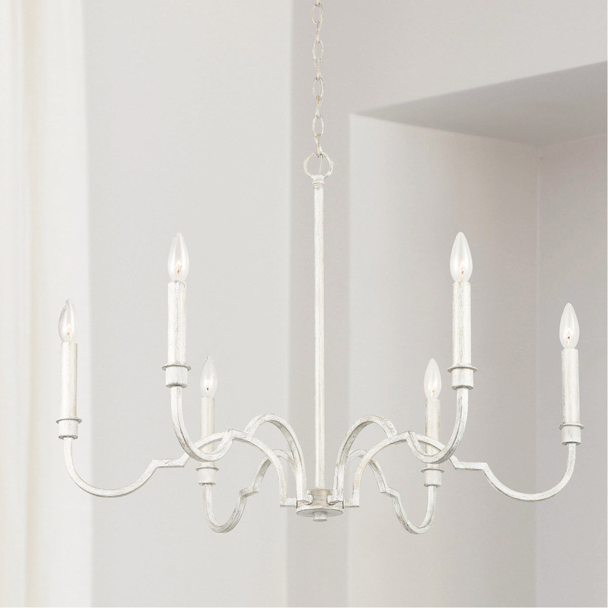 Demi 6 Light 32 inch Winter White Chandelier Ceiling Light
