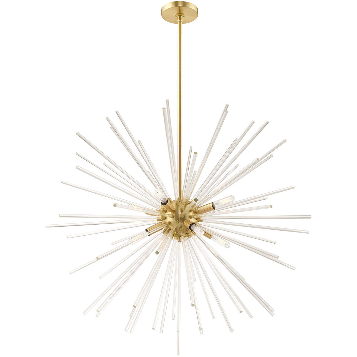 Utopia 8 Light 34 inch Satin Brass Pendant Chandelier Ceiling Light
