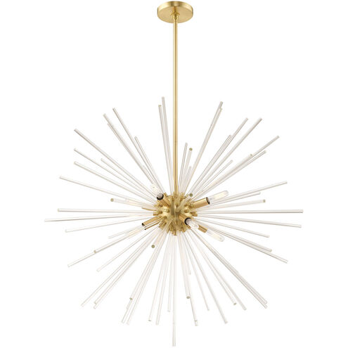 Utopia 8 Light 34 inch Satin Brass Pendant Chandelier Ceiling Light