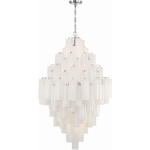 Addis 20 Light 31.5 inch Polished Chrome Chandelier Ceiling Light in Tronchi Glass White
