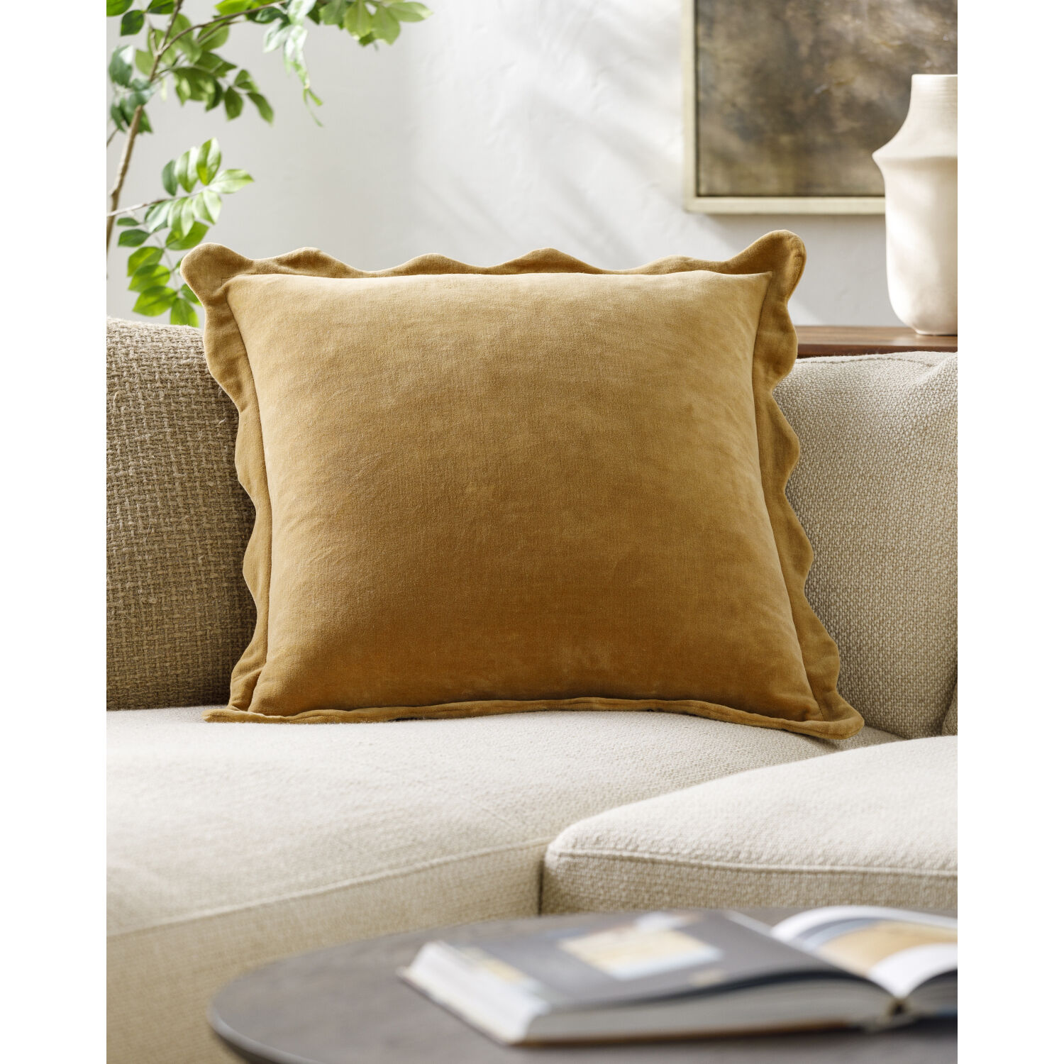 Effervescent 22 X 22 inch Mustard Accent Pillow