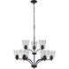 Neighborhood Tyler 9 Light 31.5 inch Flat Black Chandelier Ceiling Light in Clear Seeded, Neighborhood Collection