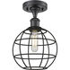 Lake Placid 1 Light 8 inch Matte Black Semi-Flush Mount Ceiling Light
