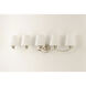 Shelter 5 Light 37.5 inch Satin Nickel Bath Vanity Wall Light
