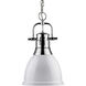 Yep Duncan Pendant Ceiling Light in Chrome, White, Small
