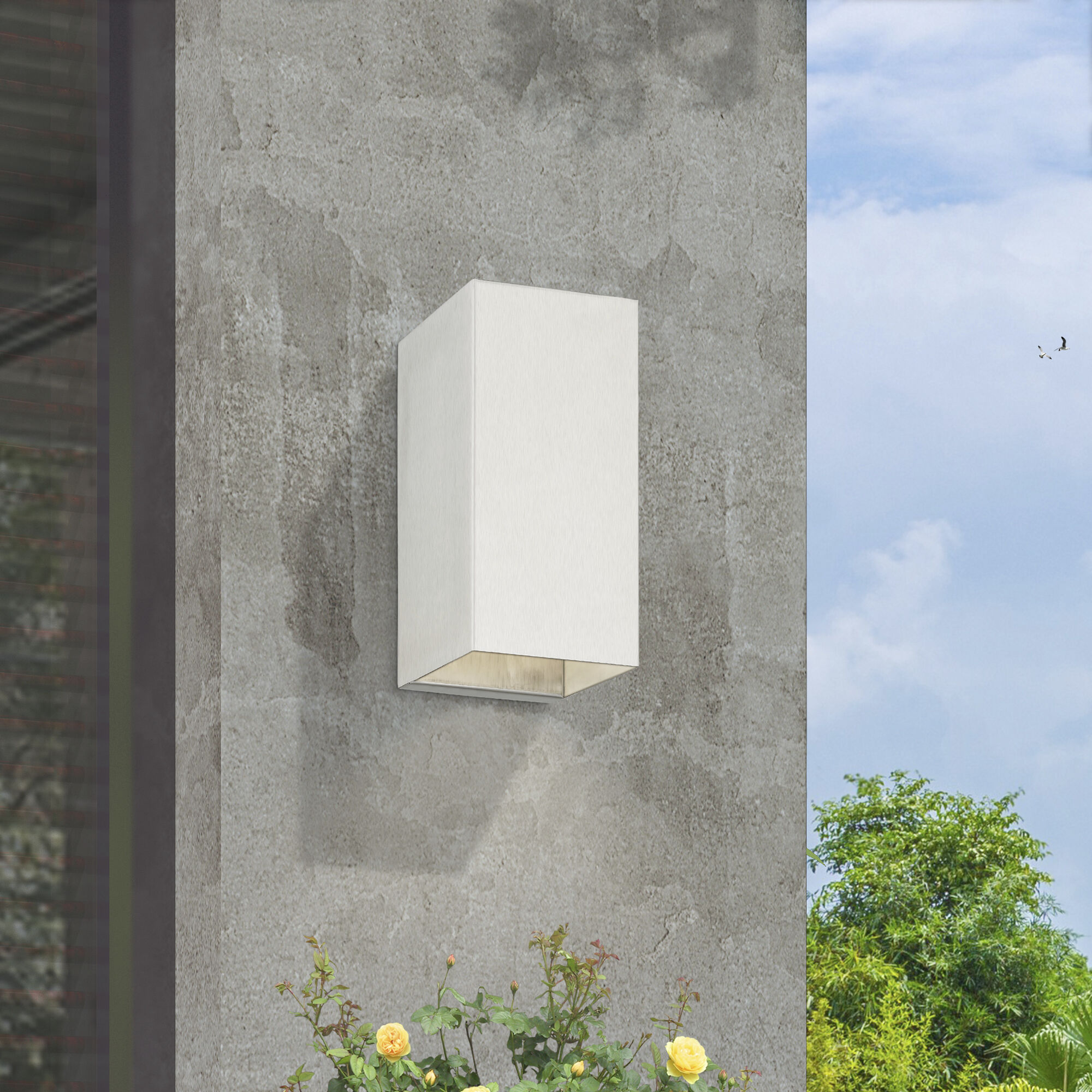 Derby 1 Light 7 inch Brushed Nickel Outdoor / Indoor Small Sconce, Small