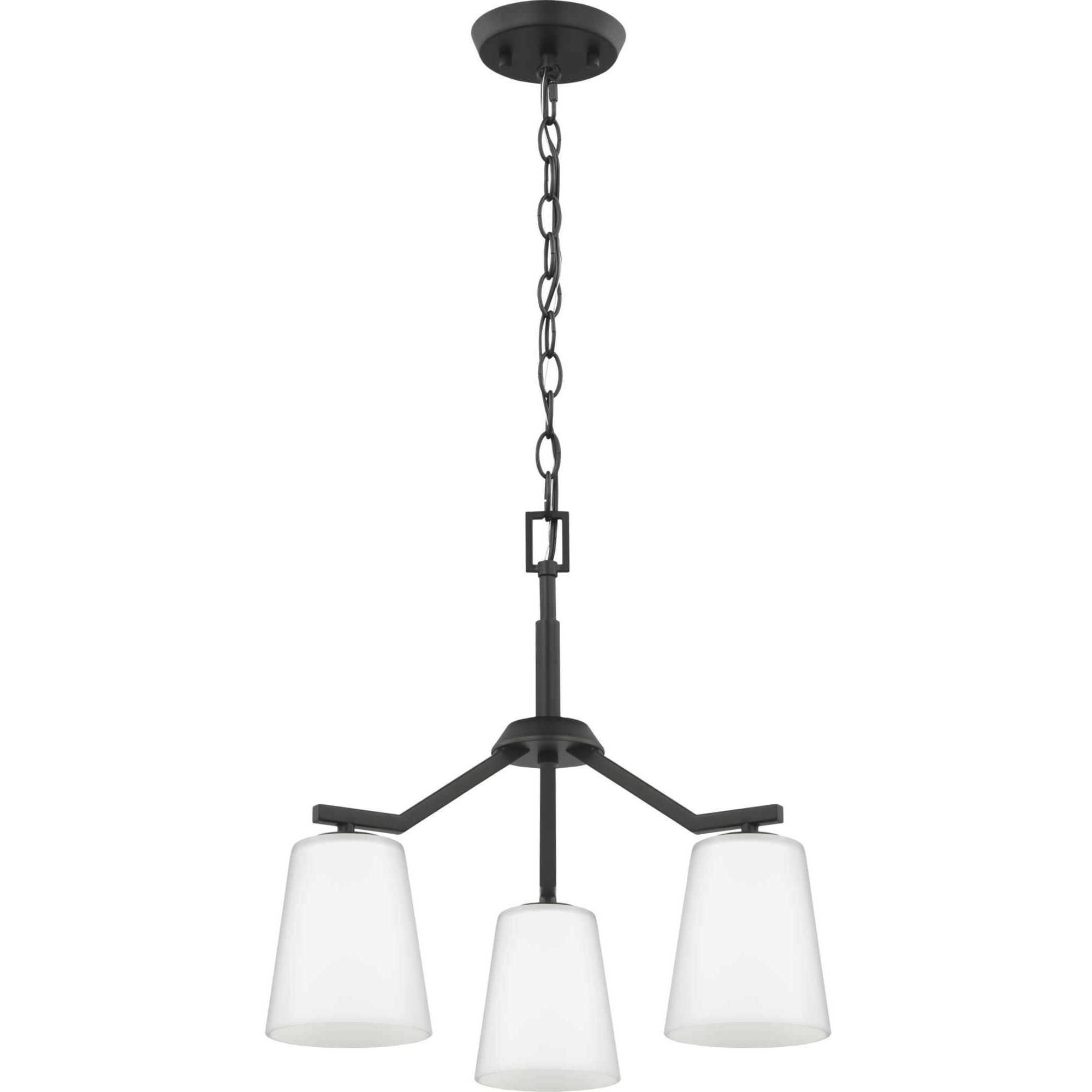 Vertex 3 Light 18 inch Matte Black Convertible Chandelier Ceiling Light