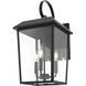 Riggs 3 Light 21.5 inch Black Outdoor Wall Sconce