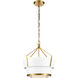 Marin 1 Light 14 inch Satin Brass with White Pendant Ceiling Light
