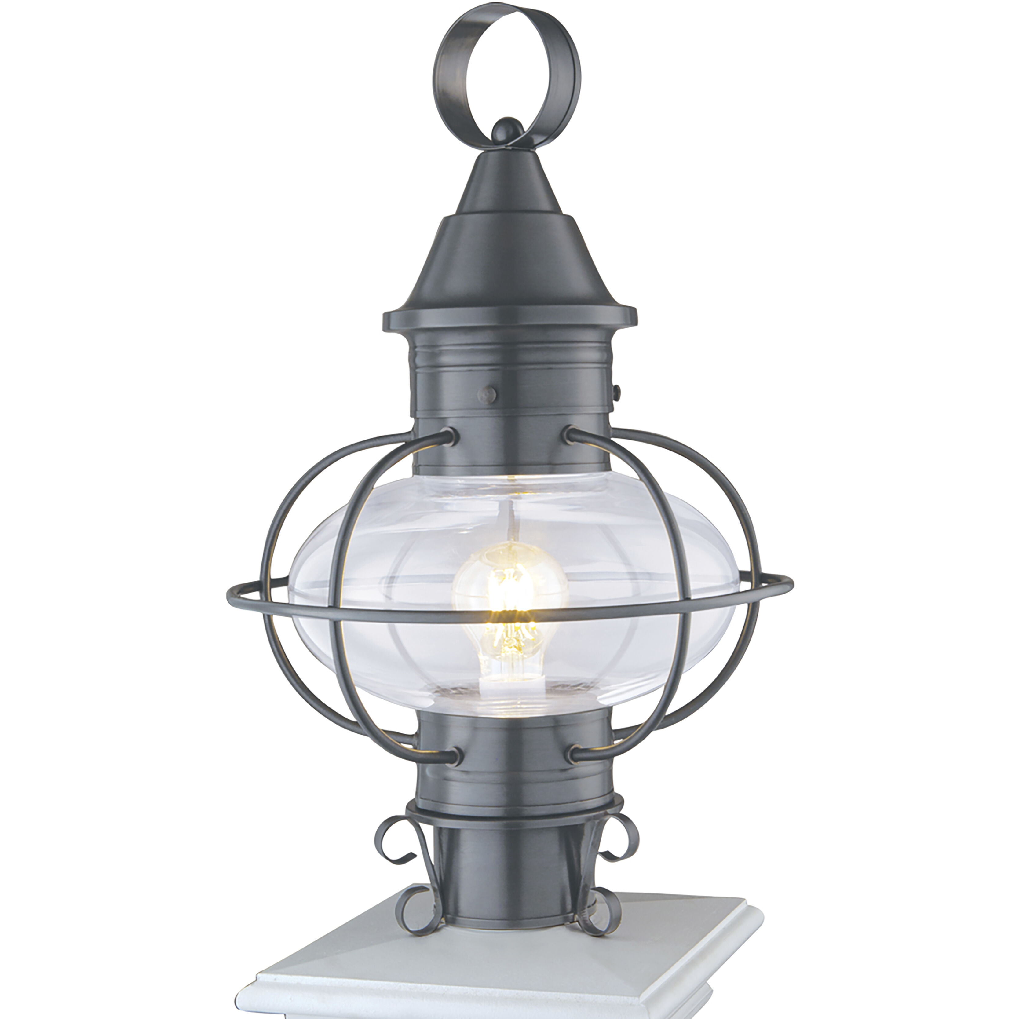 Classic Onion 1 Light 18.63 inch Gunmetal Outdoor Post Light