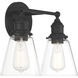 Barwell 2 Light 15 inch Coal Black Bath Vanity Light Wall Light