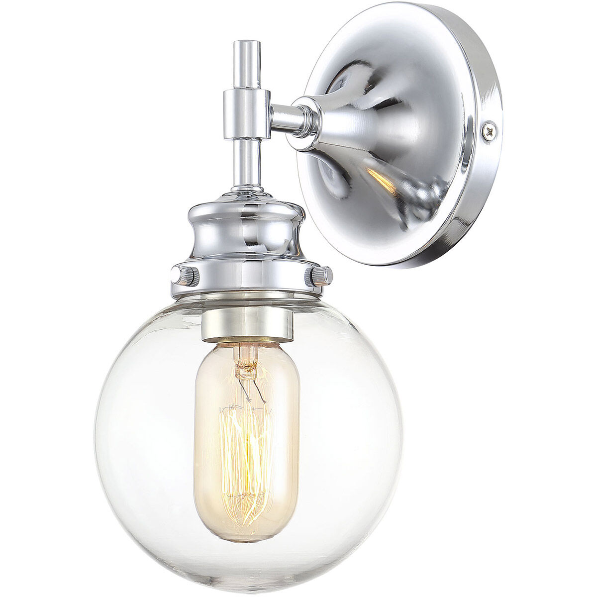Industrial 1 Light 5.13 inch Chrome Wall Sconce Wall Light