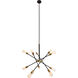Axel 10 Light 27 inch Black and Brass Chandelier Ceiling Light