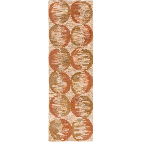 Banshee 96 X 30 inch Burnt Orange, Camel Rug