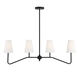 Modern 4 Light 40 inch Matte Black Linear Chandelier Ceiling Light