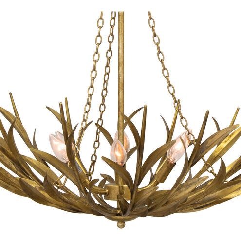 River Reed 6 Light 34 inch Gold Chandelier Ceiling Light, Basin