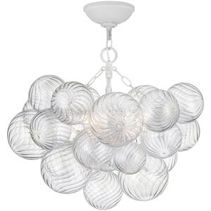 Julie Neill Talia LED 24 inch Plaster White and Clear Swirled Glass Semi-Flush Mount Ceiling Light, Small
