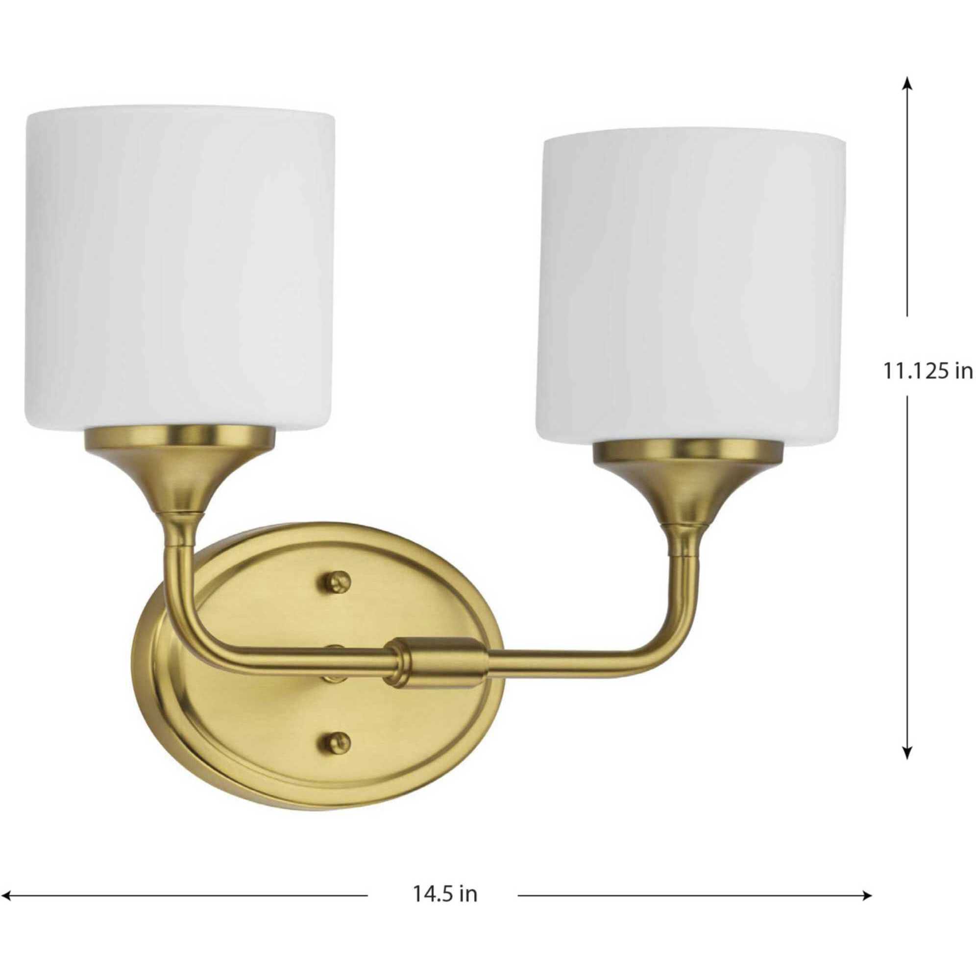 Lynzie 2 Light 14.5 inch Brushed Gold Bath Vanity Light Wall Light