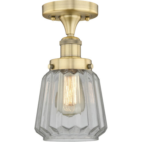 Chatham 1 Light 6.5 inch Brushed Brass Semi-Flush Mount Ceiling Light