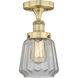 Chatham 1 Light 6.5 inch Brushed Brass Semi-Flush Mount Ceiling Light