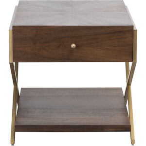 Guilford 29 X 24 inch Mahogany with Satin Brass Accent Table