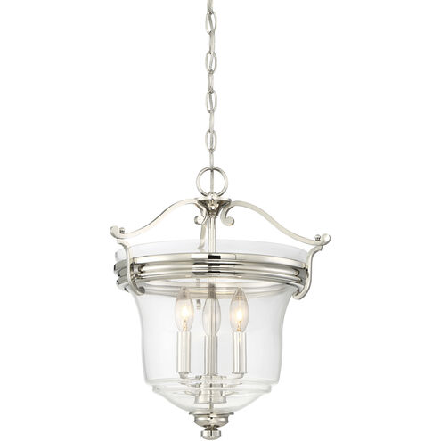 Audrey's Point 3 Light 16 inch Polished Nickel Pendant Ceiling Light, Convertible