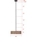 Dexter 3 Light 15.75 inch Black and Wood Pendant Ceiling Light in Faux Wood
