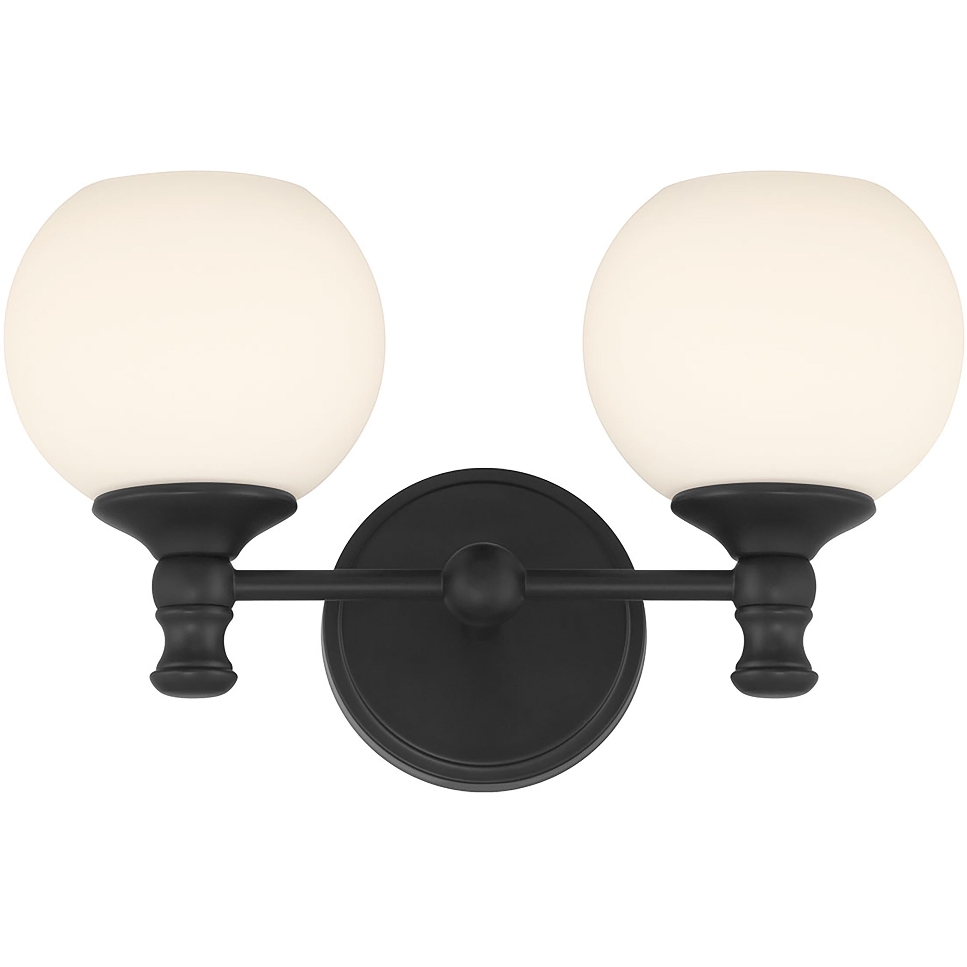 Orlisse 2 Light 14.75 inch Matte Black Bathroom Vanity Light Wall Light