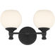 Orlisse 2 Light 14.75 inch Matte Black Bathroom Vanity Light Wall Light