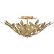 Broche 4 Light 20.75 inch Antique Gold Semi Flush Ceiling Light