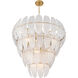 Marclaire 15 Light 32.75 inch Legacy Brass Pendant Ceiling Light in Clear Textured Handmade Glass