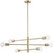 Module 6 Light 34 inch Burnished Brass Chandelier Ceiling Light