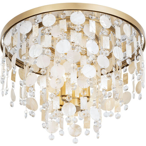 Kalani 4 Light 20 inch French Gold Semi-Flush Ceiling Light, Smithsonian Collaboration