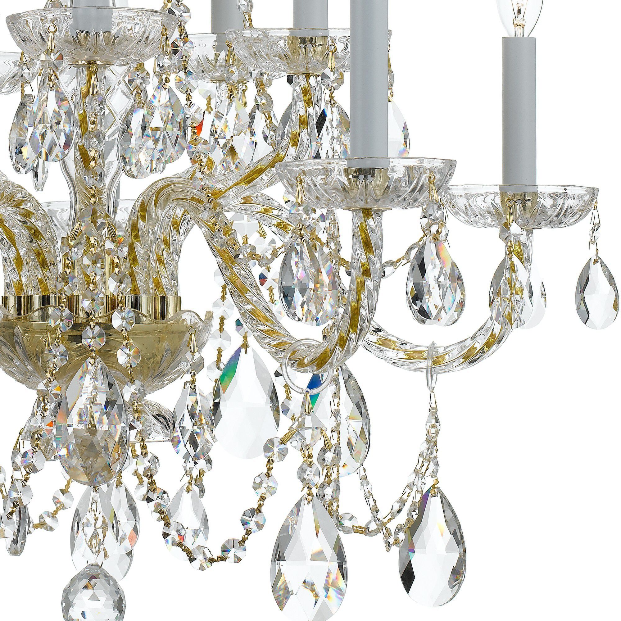 Traditional Crystal 10 Light 26 inch Polished Brass Chandelier Ceiling Light in Clear Swarovski Strass