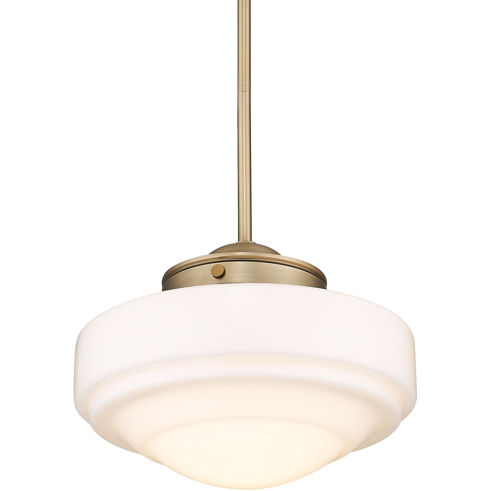 Ingalls Pendant Ceiling Light in Vintage Milk Glass, Modern Brass, Medium