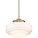Ingalls Pendant Ceiling Light in Vintage Milk Glass, Modern Brass, Medium