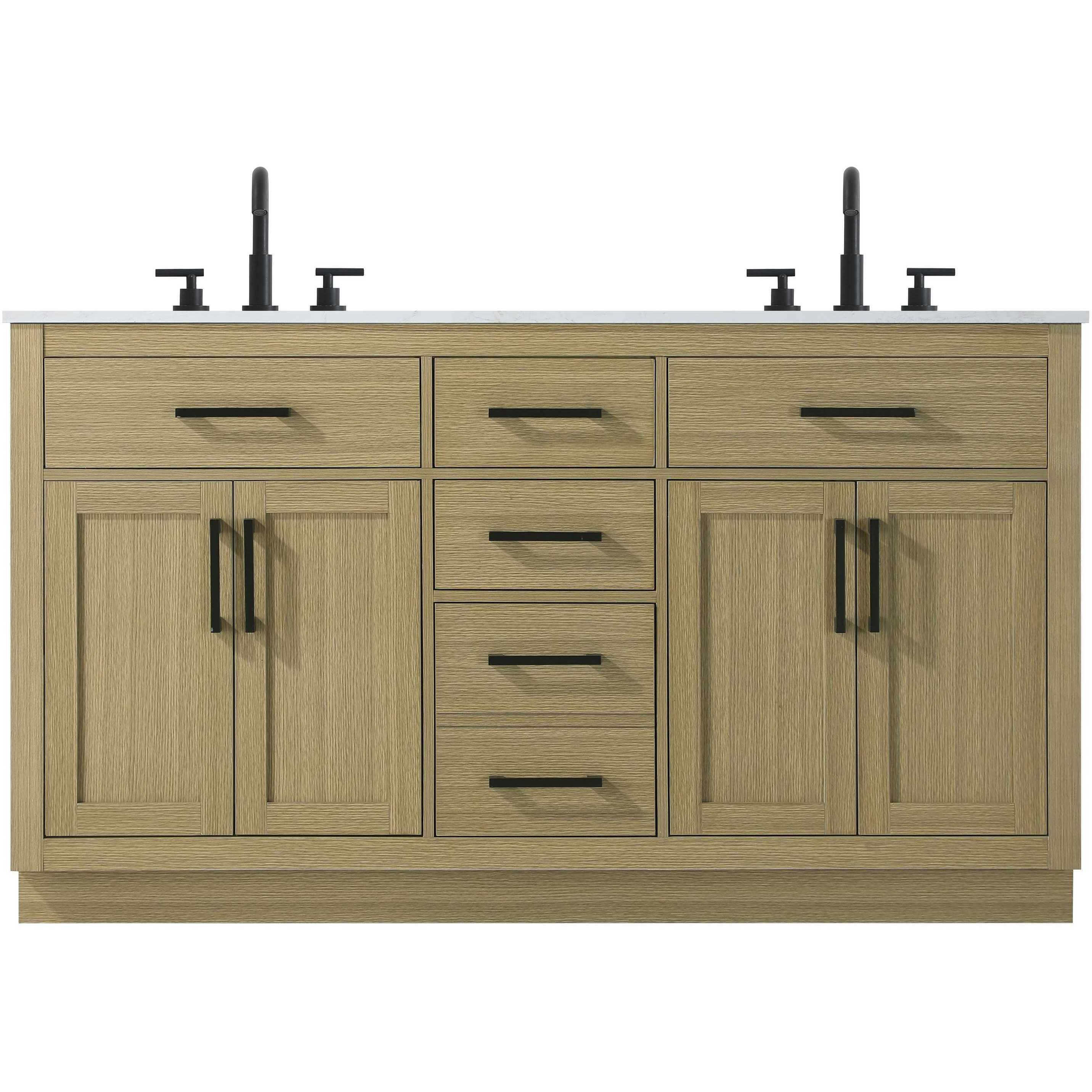 Alden 60 X 35 inch Honey Brown Bathroom Vanity Cabinet