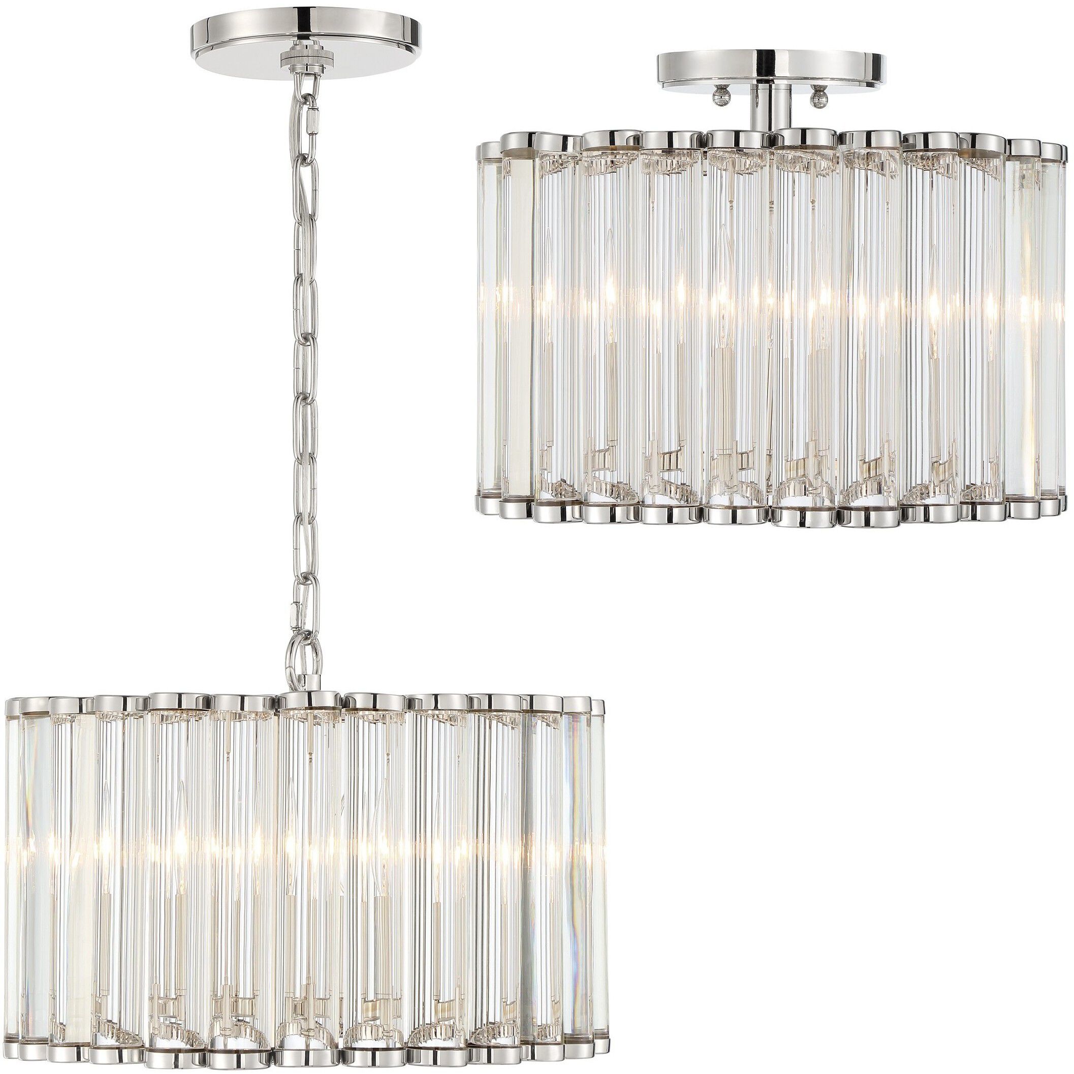 Elliot 4 Light 15.25 inch Polished Nickel Mini Chandelier Ceiling Light